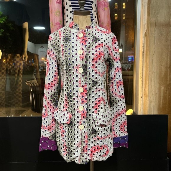 Custo Barcelona Tie Dye Eyelet Midi Jacket - Picture 1 of 6